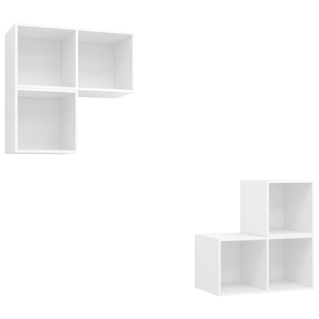 Ensemble de meuble TV 4 pcs Blanc Bois d'ingénierie - XIOS