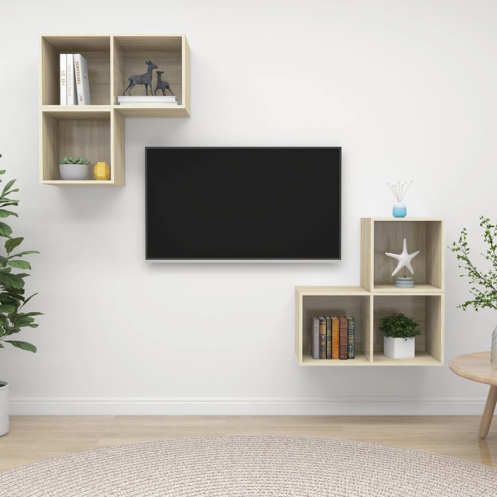 Ensemble de meubles TV 4 pcs Chêne sonoma Bois d'ingénierie - XIOS