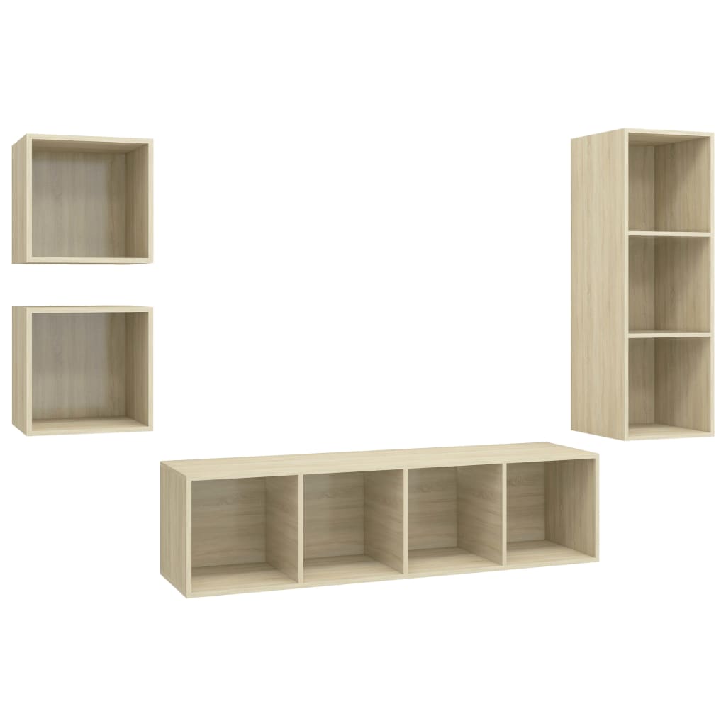 Ensemble de meubles TV 4 pcs Chêne sonoma Bois d'ingénierie - XIOS