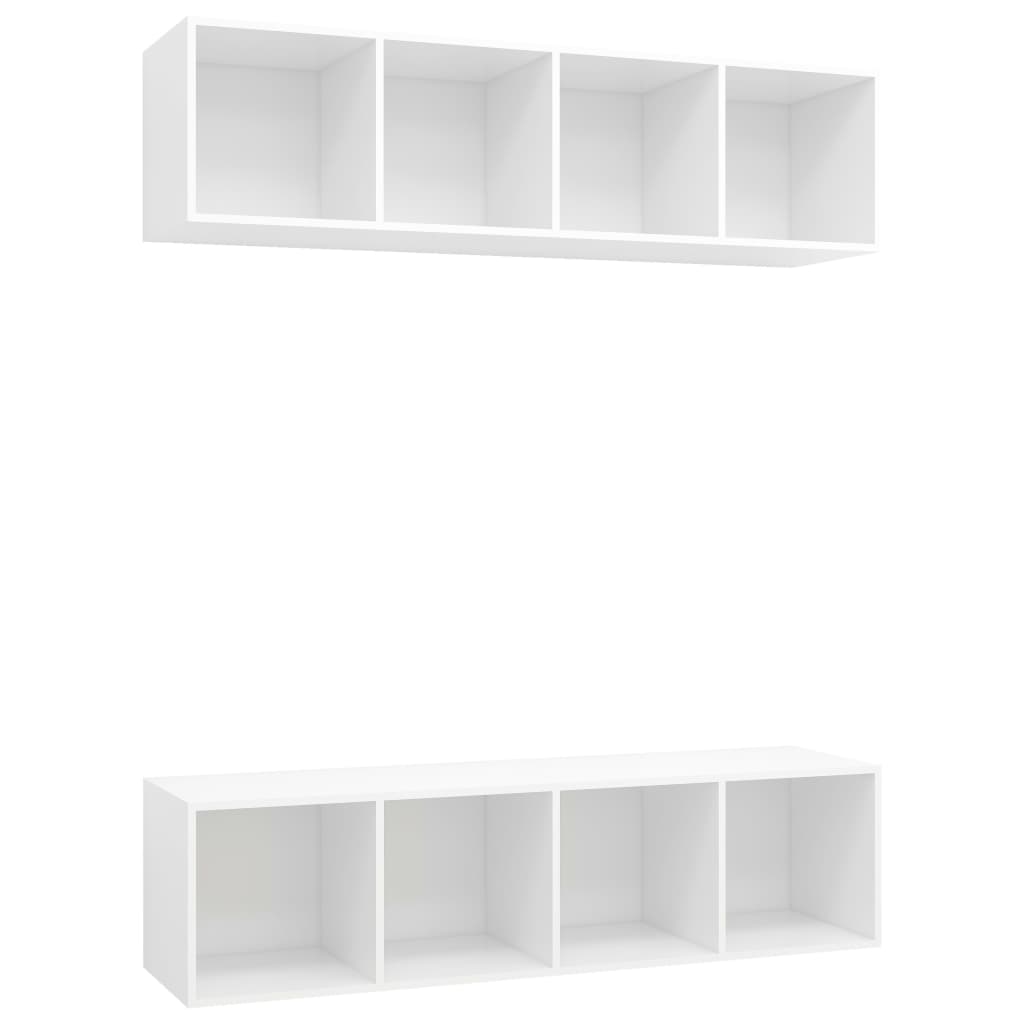 Meubles TV muraux 2 pcs Blanc Bois d'ingénierie - XIOS