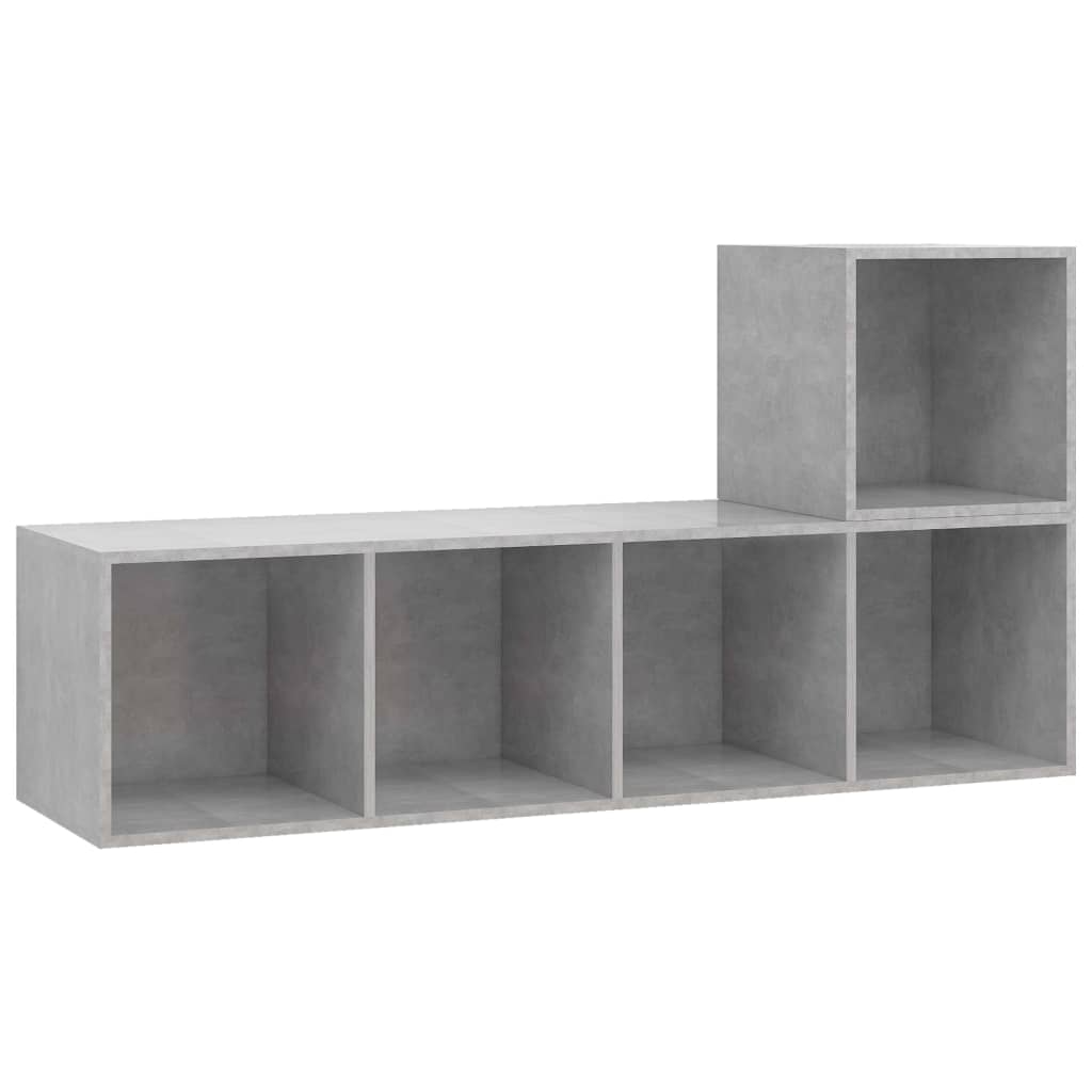 Ensemble de meuble TV 2 pcs Gris béton Bois d'ingénierie - XIOS