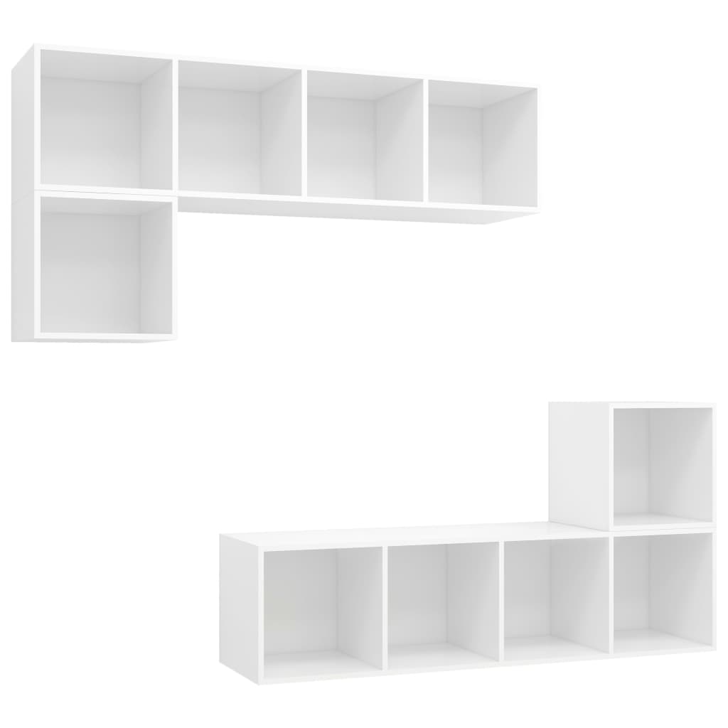 Ensemble de meuble TV 4 pcs Blanc Bois d'ingénierie - XIOS