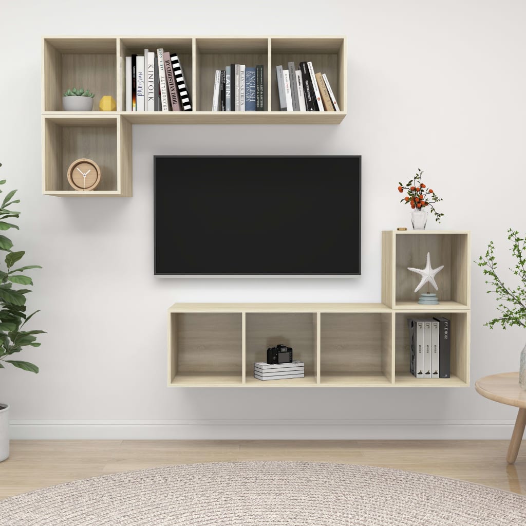 Ensemble de meubles TV 4 pcs Chêne sonoma Bois d'ingénierie - XIOS