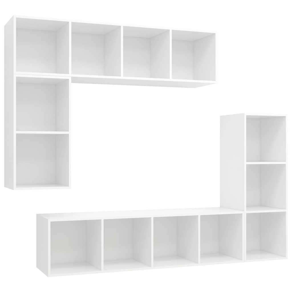 Ensemble de meubles TV 4 pcs Blanc Bois d'ingénierie - XIOS