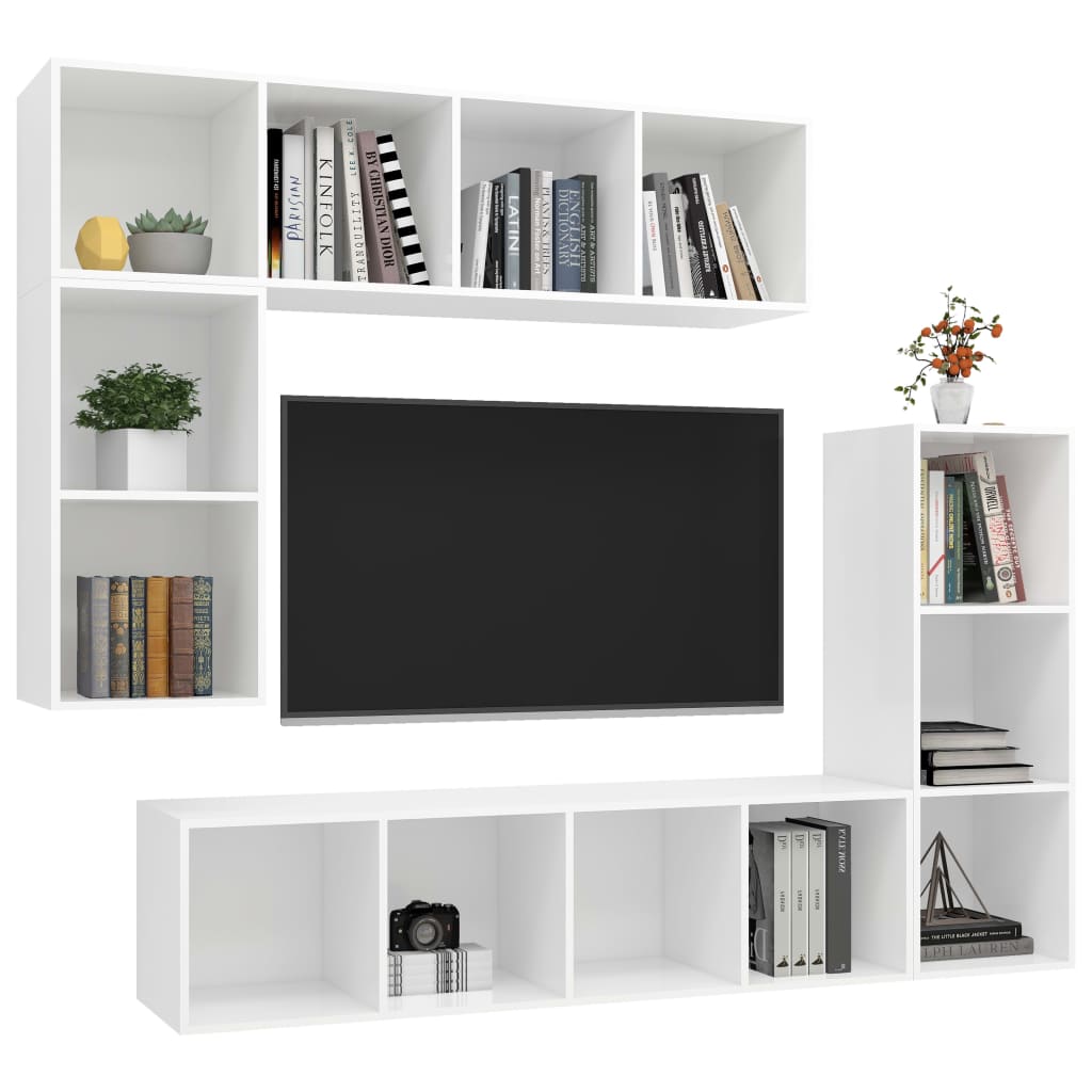 Ensemble de meubles TV 4 pcs Blanc Bois d'ingénierie - XIOS