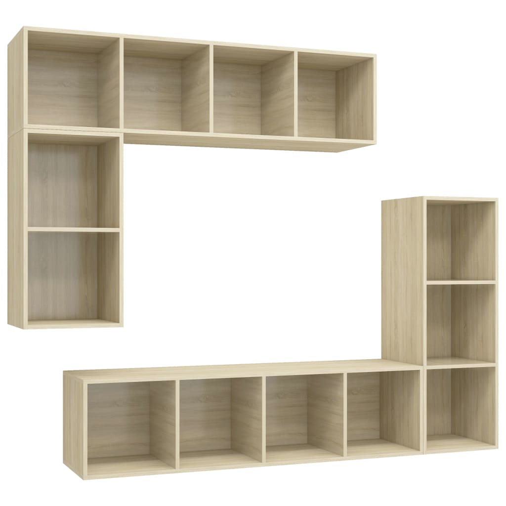 Ensemble de meubles TV 4 pcs Chêne sonoma Bois d'ingénierie - XIOS