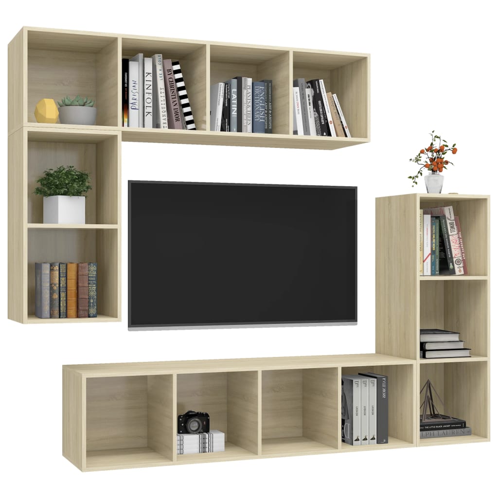Ensemble de meubles TV 4 pcs Chêne sonoma Bois d'ingénierie - XIOS