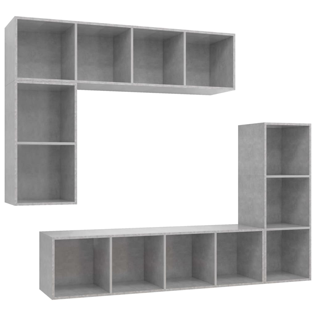 Ensemble de meubles TV 4 pcs Gris béton Bois d'ingénierie - XIOS