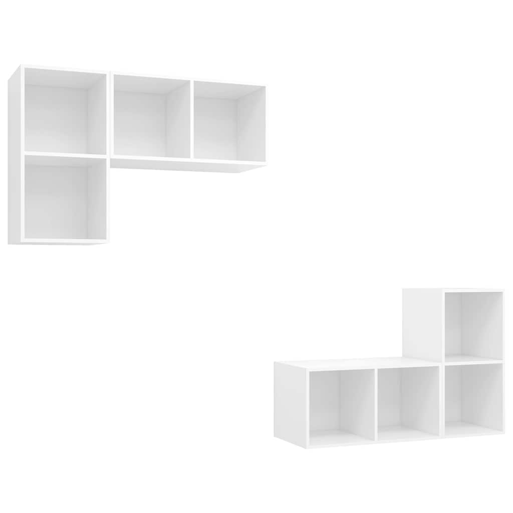 Meubles TV muraux 4 pcs Blanc Bois d'ingénierie