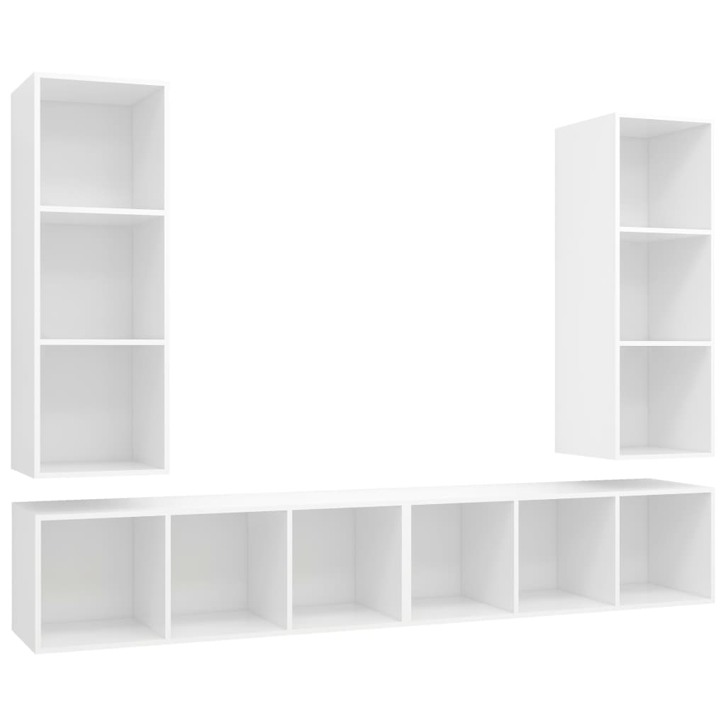 Meubles TV muraux 4 pcs Blanc Bois d'ingénierie - XIOS