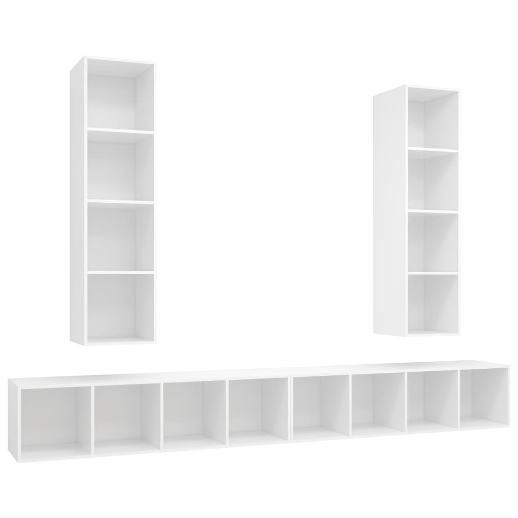 Meubles TV muraux 4 pcs Blanc Bois d'ingénierie - XIOS