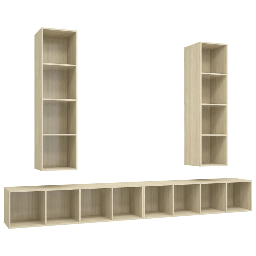 Meubles TV muraux 4 pcs Chêne sonoma Bois d'ingénierie - XIOS