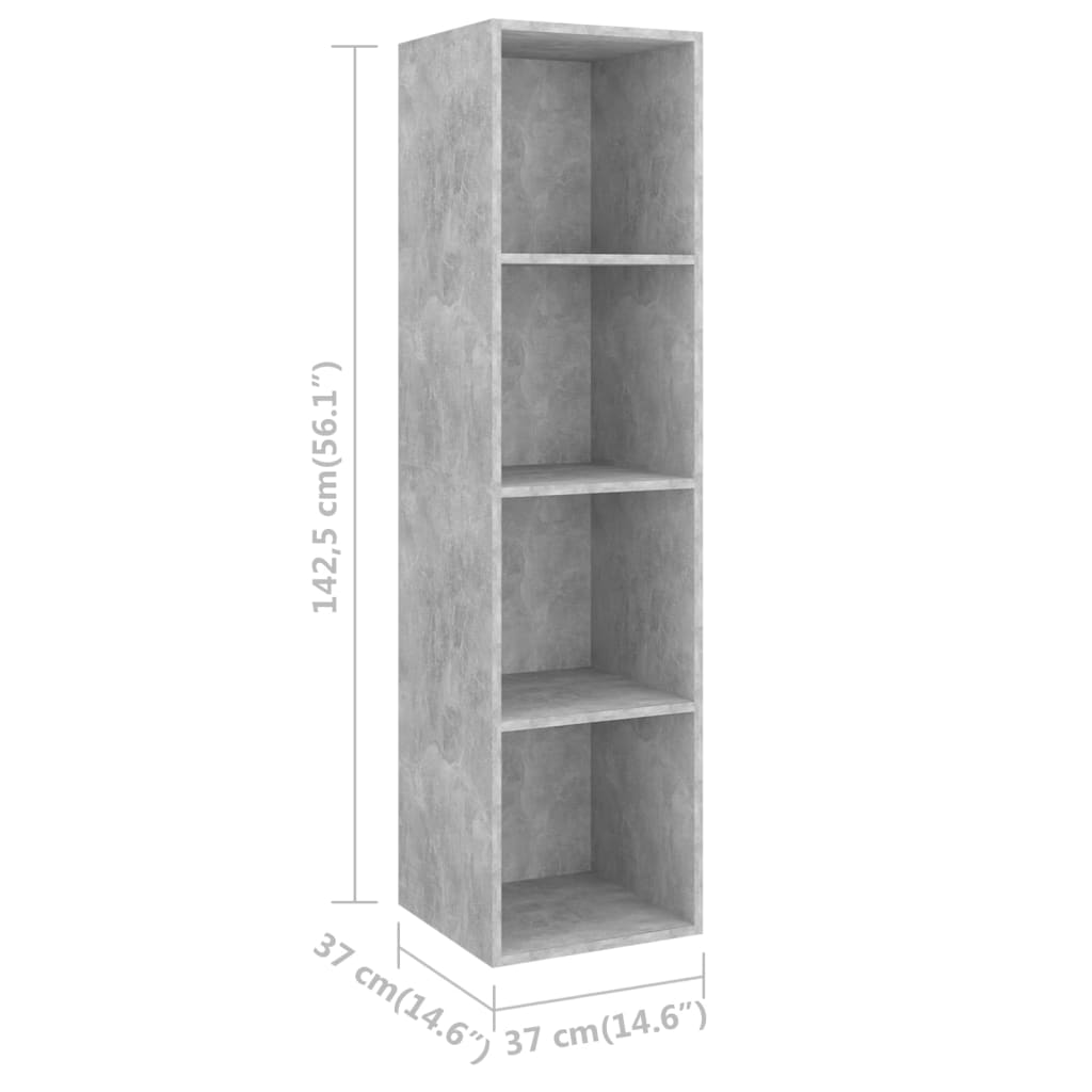 Meubles TV muraux 4 pcs Gris béton Bois d'ingénierie - XIOS