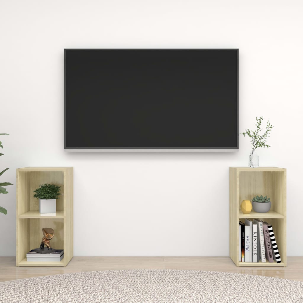 Meubles TV 2 pcs Chêne sonoma 72x35x36,5 cm Bois d'ingénierie - XIOS