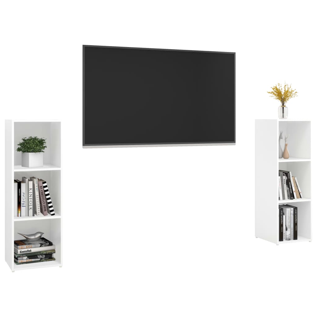 Meubles TV 2 pcs Blanc 107x35x37 cm Bois d'ingénierie - XIOS