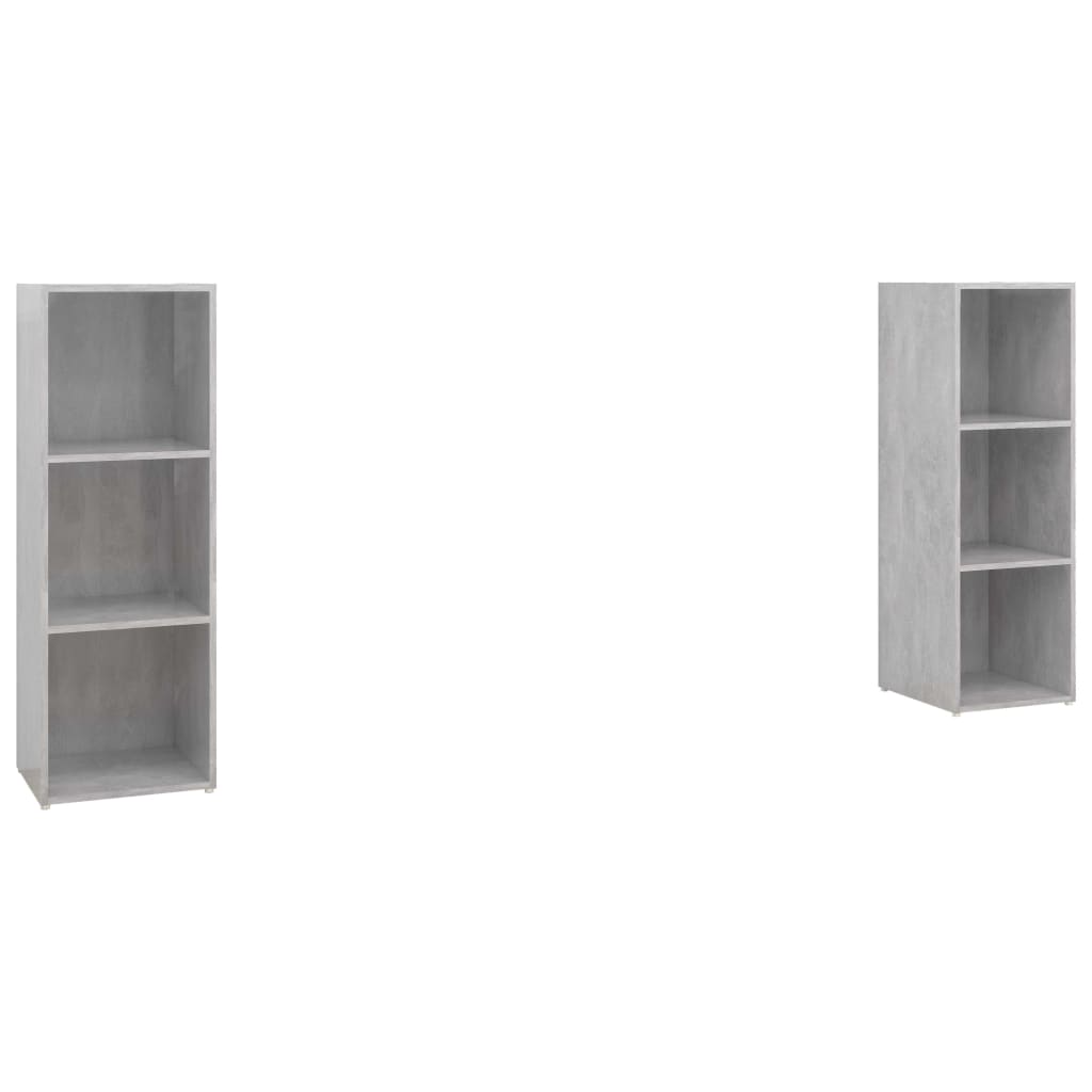 Meubles TV 2 pcs Gris béton 107x35x37 cm Bois d'ingénierie - XIOS
