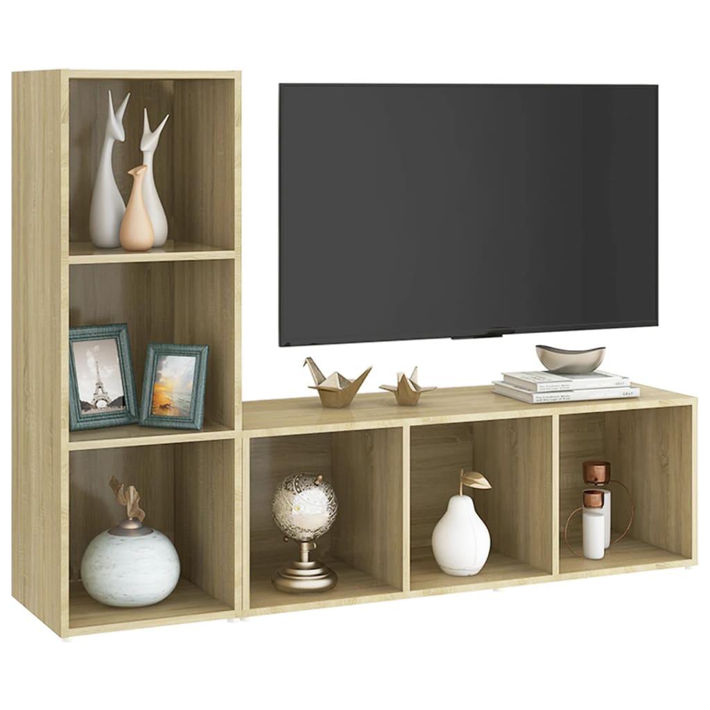 Meubles TV 2 pcs Chêne sonoma 107x35x37 cm Bois d'ingénierie - XIOS