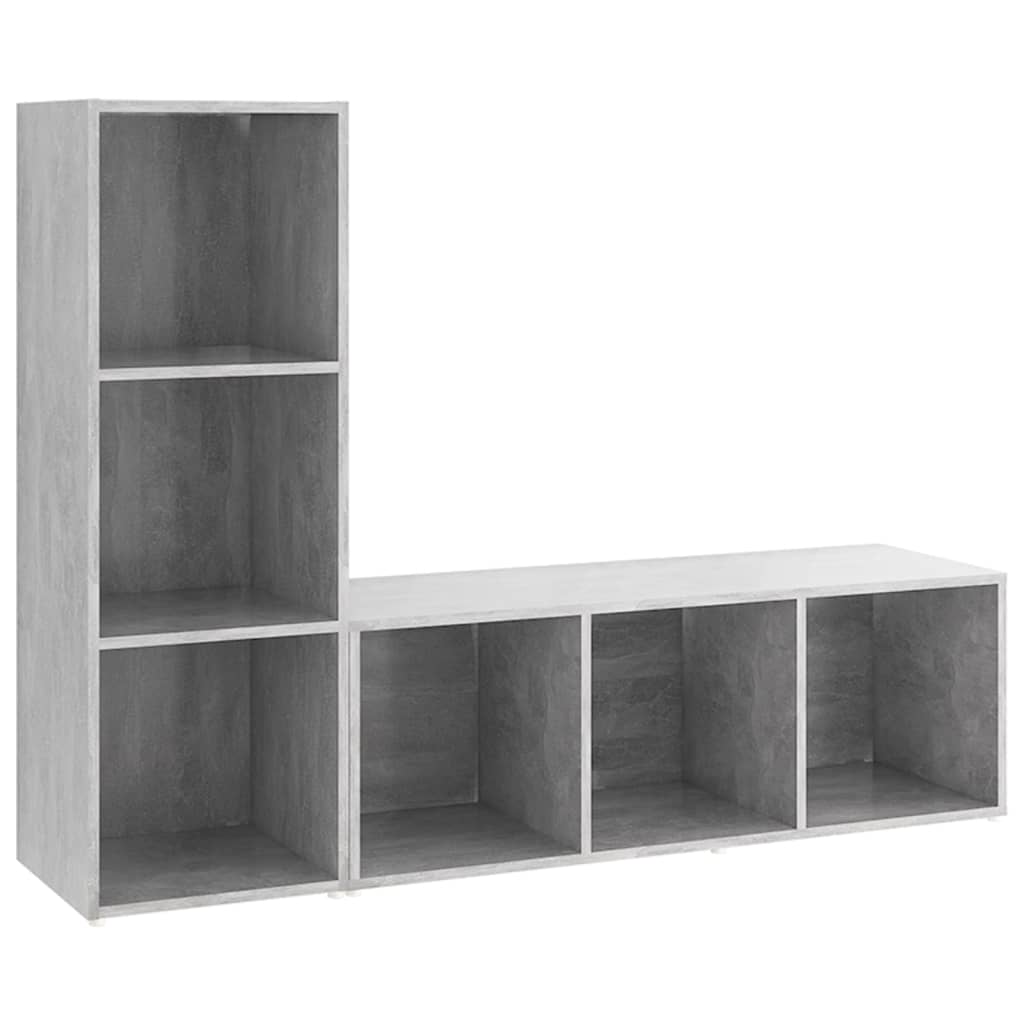 Meubles TV 2 pcs Gris béton 107x35x37 cm Bois d'ingénierie - XIOS