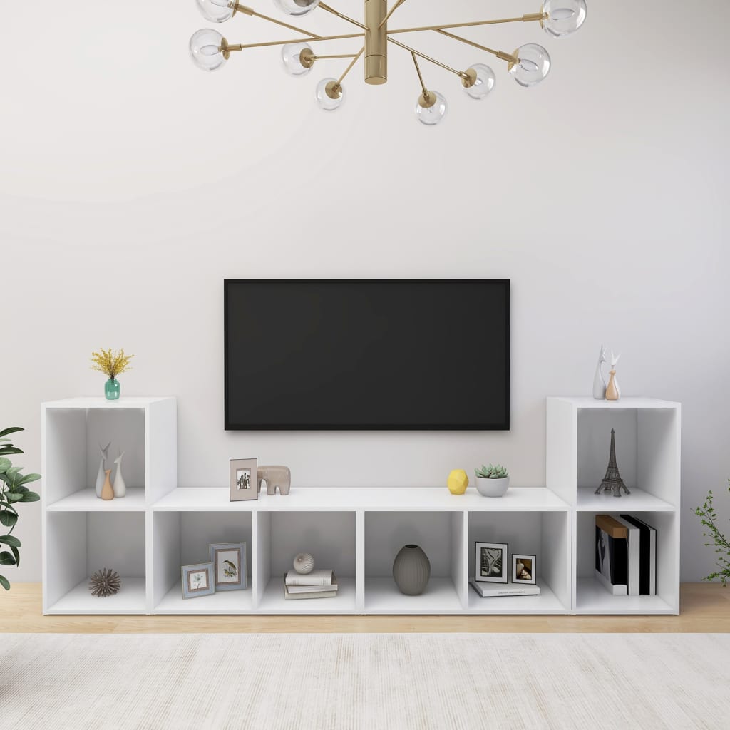 Meubles TV 4 pcs Blanc 72x35x36,5 cm Bois d'ingénierie - XIOS