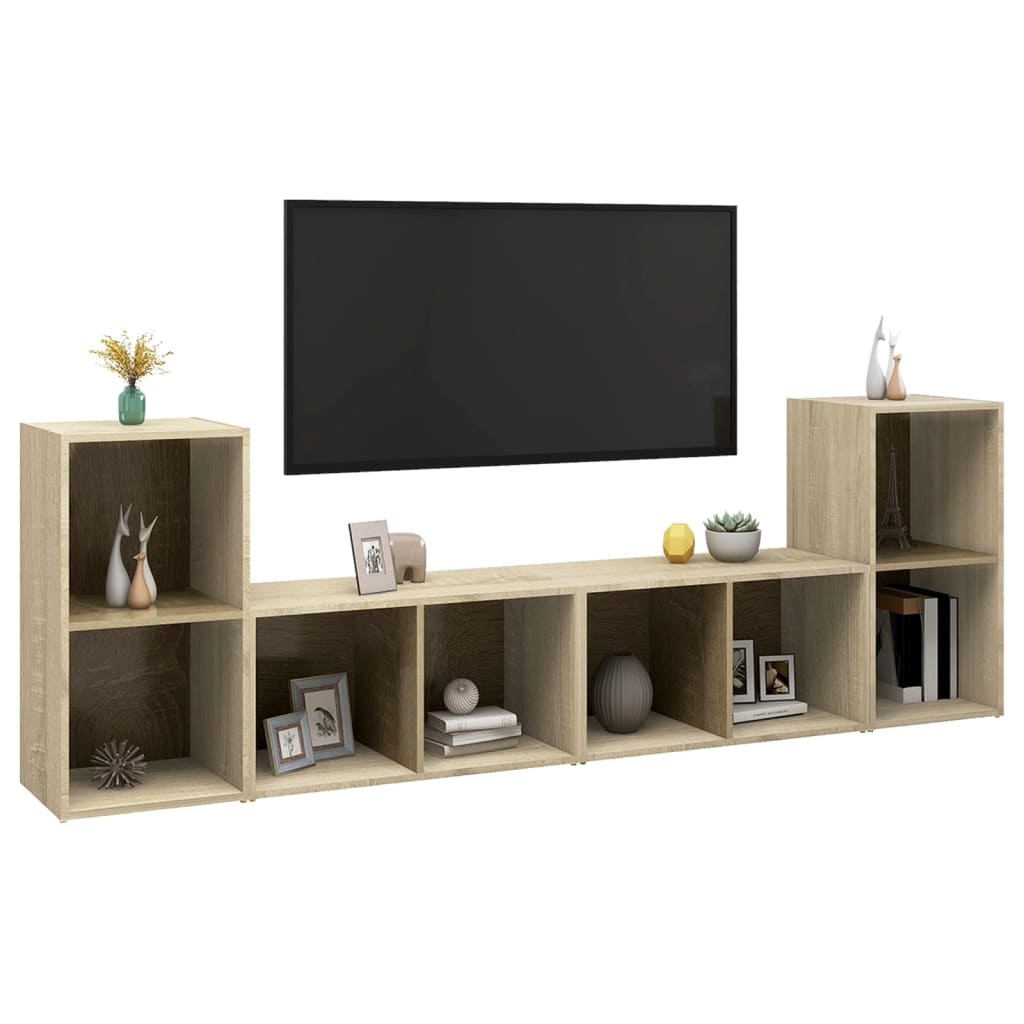 Meubles TV 4 pcs Chêne sonoma 72x35x36,5 cm Bois d'ingénierie - XIOS