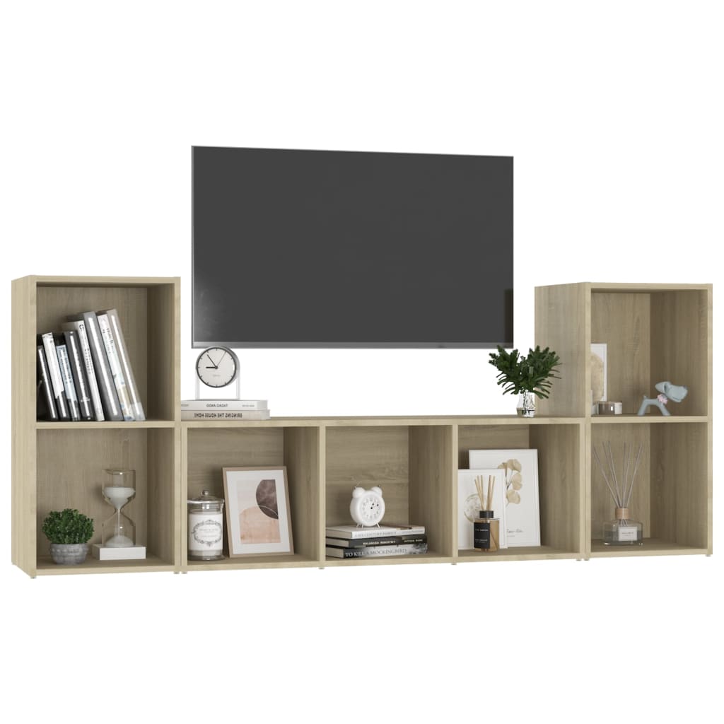 Ensemble de meubles TV 3 pcs Chêne sonoma Bois d'ingénierie - XIOS