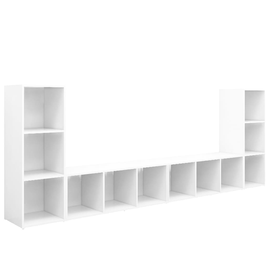 Meubles TV 4 pcs Blanc 107x35x37 cm Bois d'ingénierie - XIOS