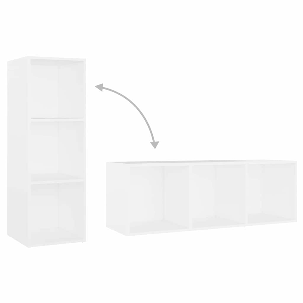 Meubles TV 4 pcs Blanc 107x35x37 cm Bois d'ingénierie