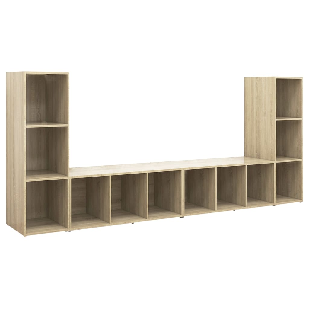 Meubles TV 4 pcs Chêne sonoma 107x35x37 cm Bois d'ingénierie - XIOS