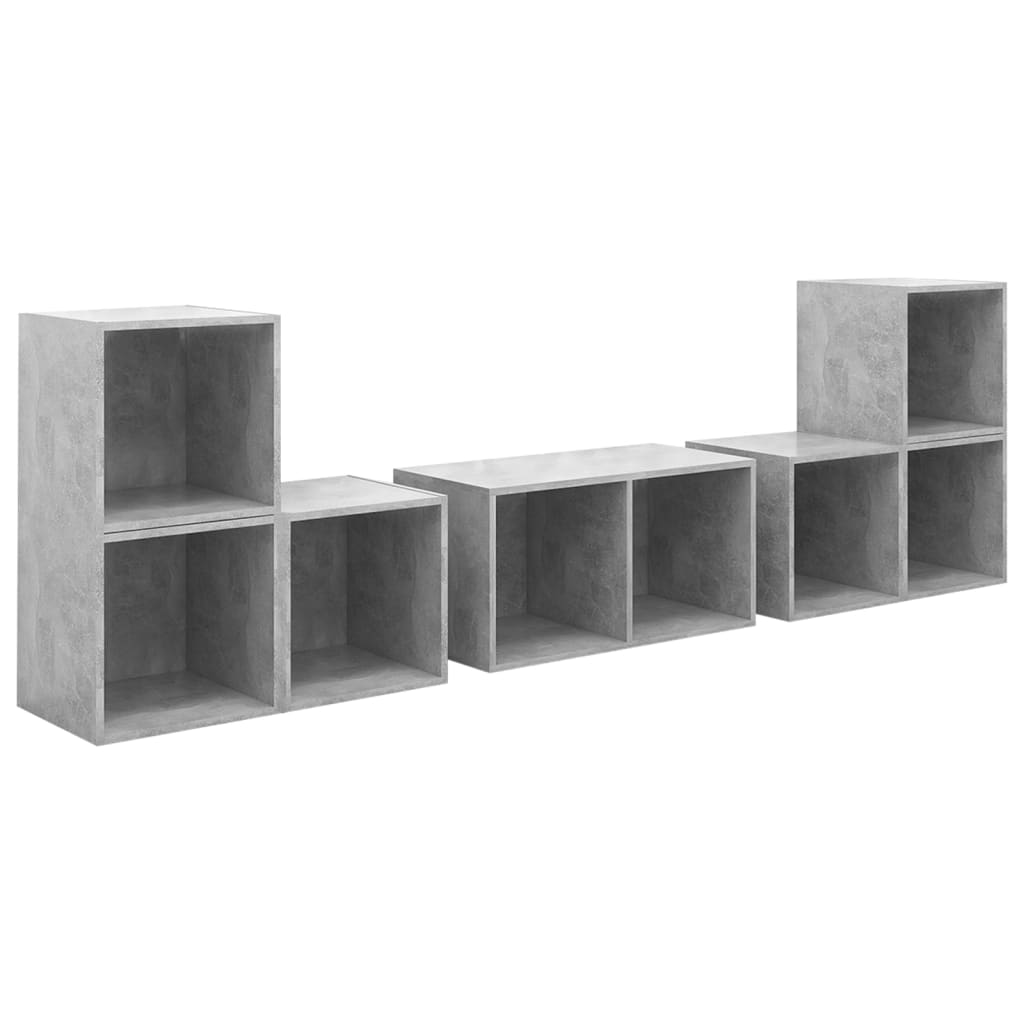 Ensemble de meubles TV 6 pcs Gris béton Bois d'ingénierie - XIOS