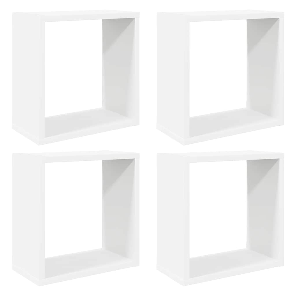 Étagères cube murales 4 pcs blanc 30x15x30 cm - XIOS