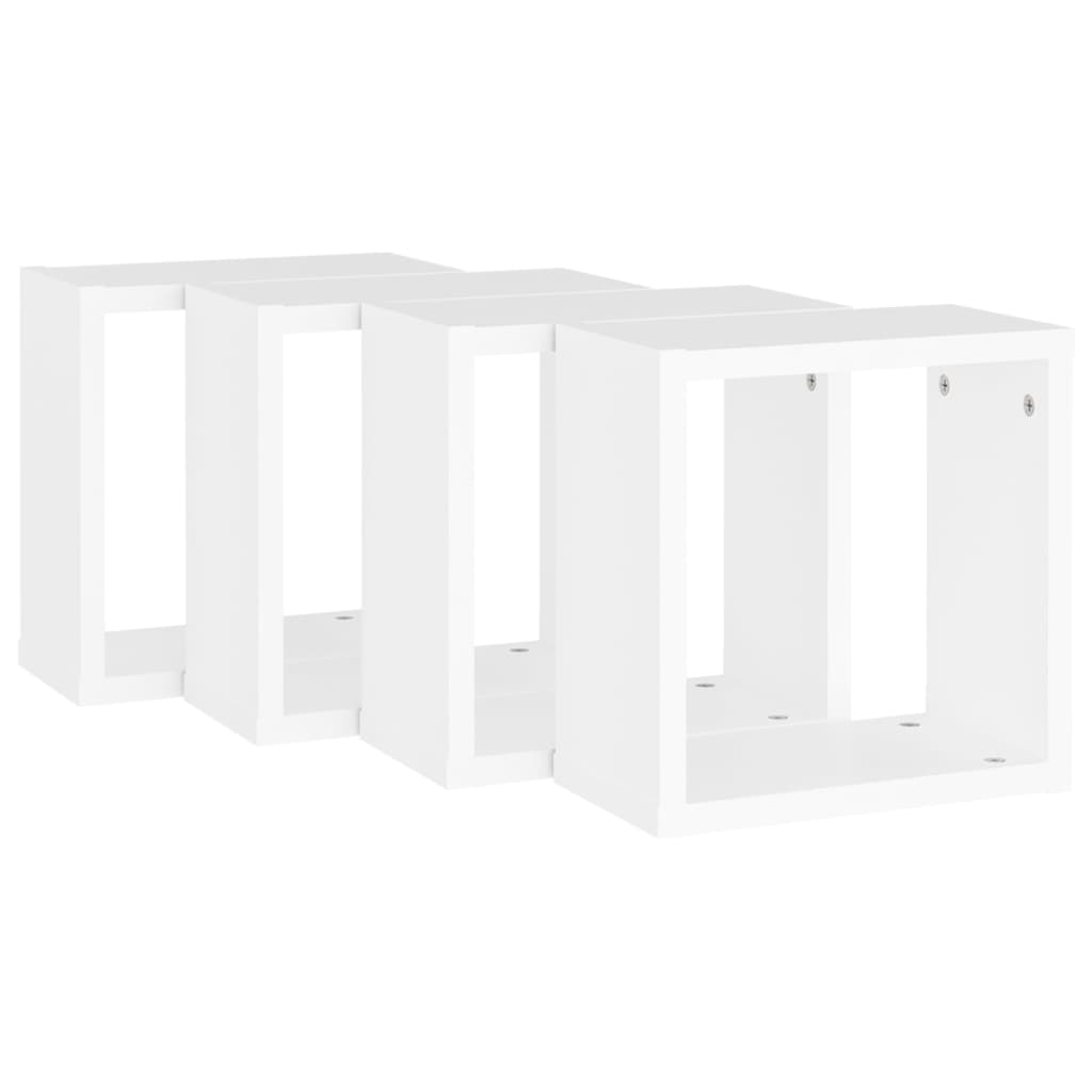 Étagères cube murales 4 pcs blanc 30x15x30 cm - XIOS