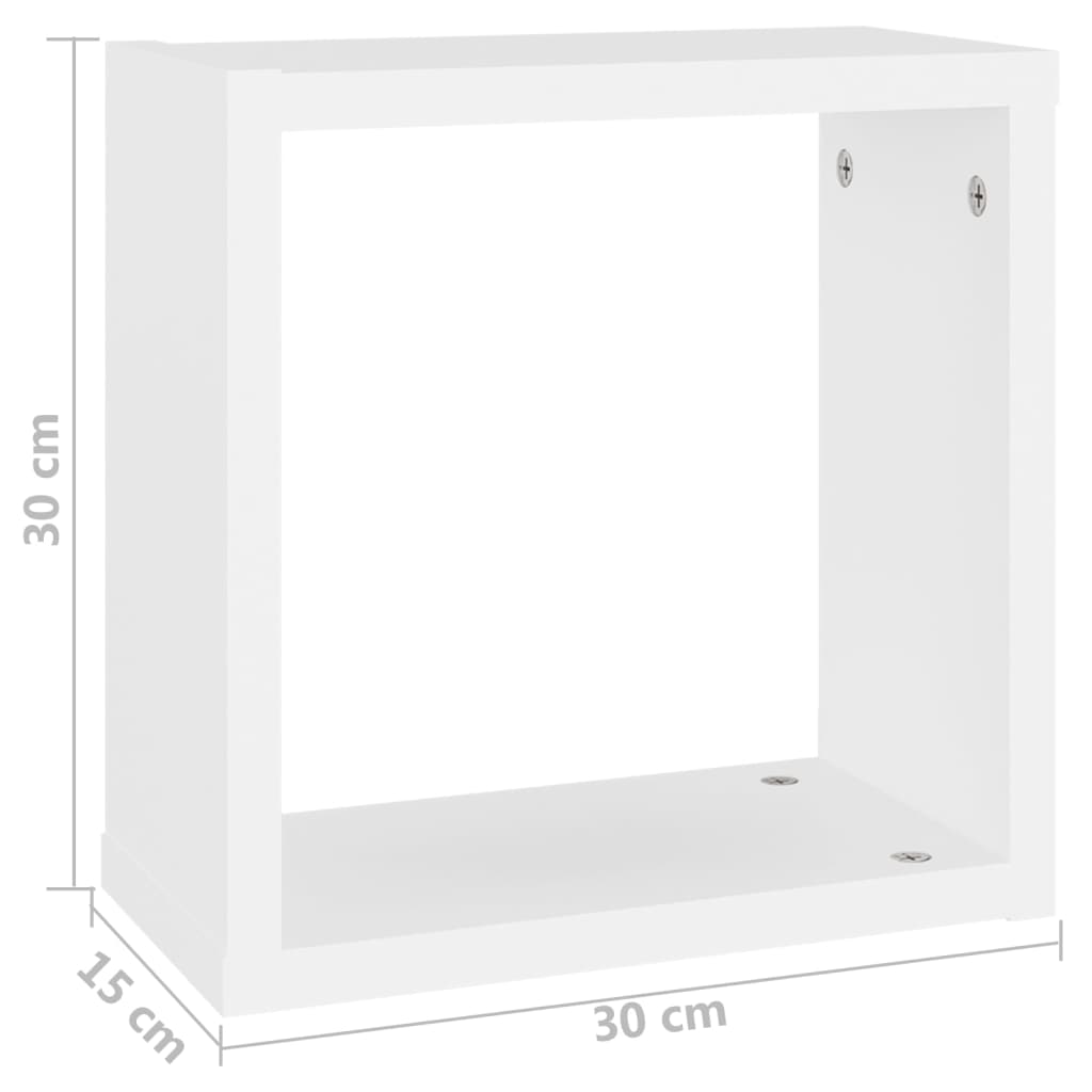 Étagères cube murales 4 pcs blanc 30x15x30 cm - XIOS