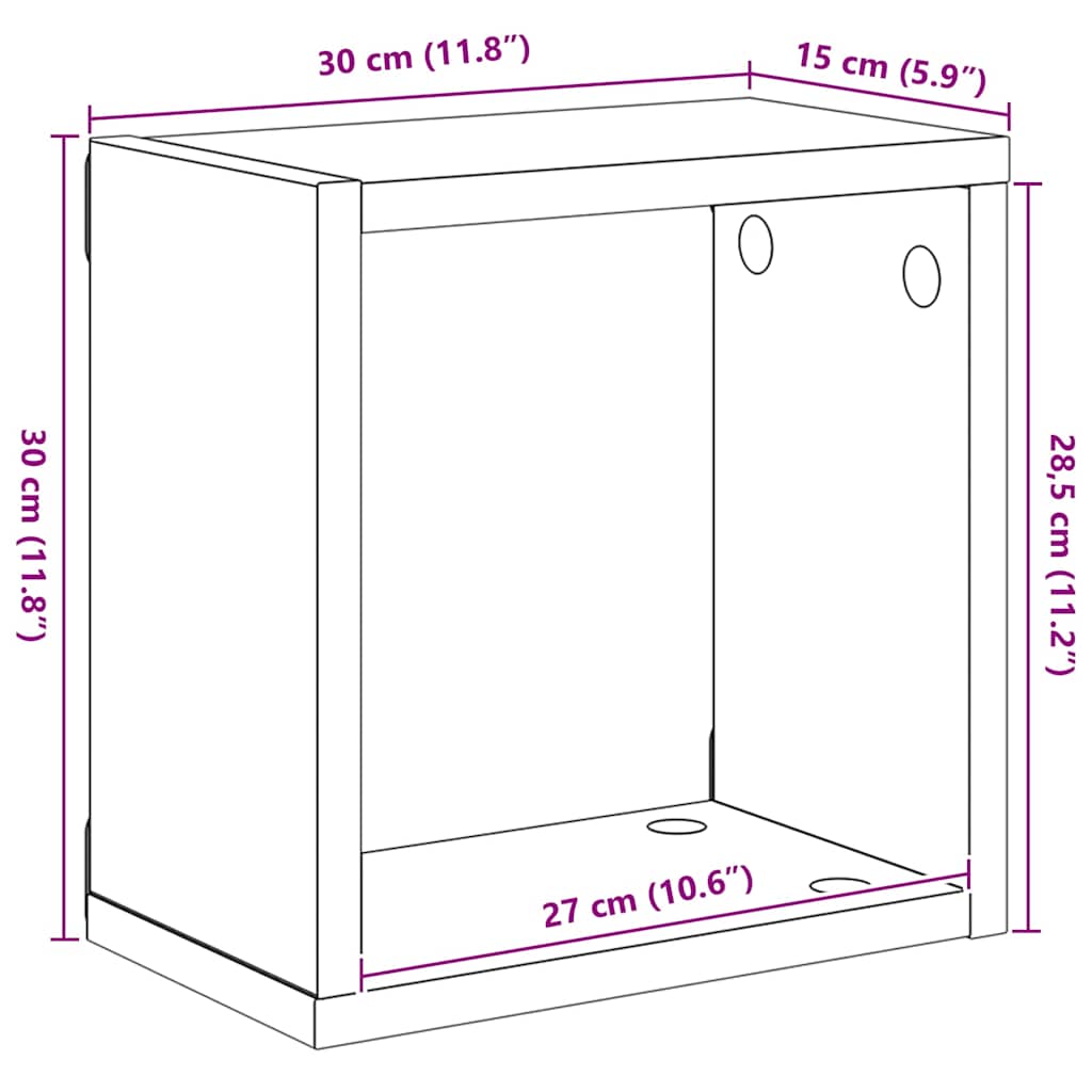 Étagères cube murales 4 pcs blanc 30x15x30 cm - XIOS