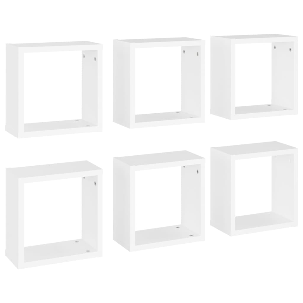 Étagères cube murales 6 pcs blanc 30x15x30 cm - XIOS
