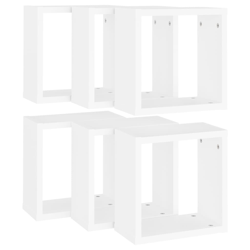 Étagères cube murales 6 pcs blanc 30x15x30 cm - XIOS