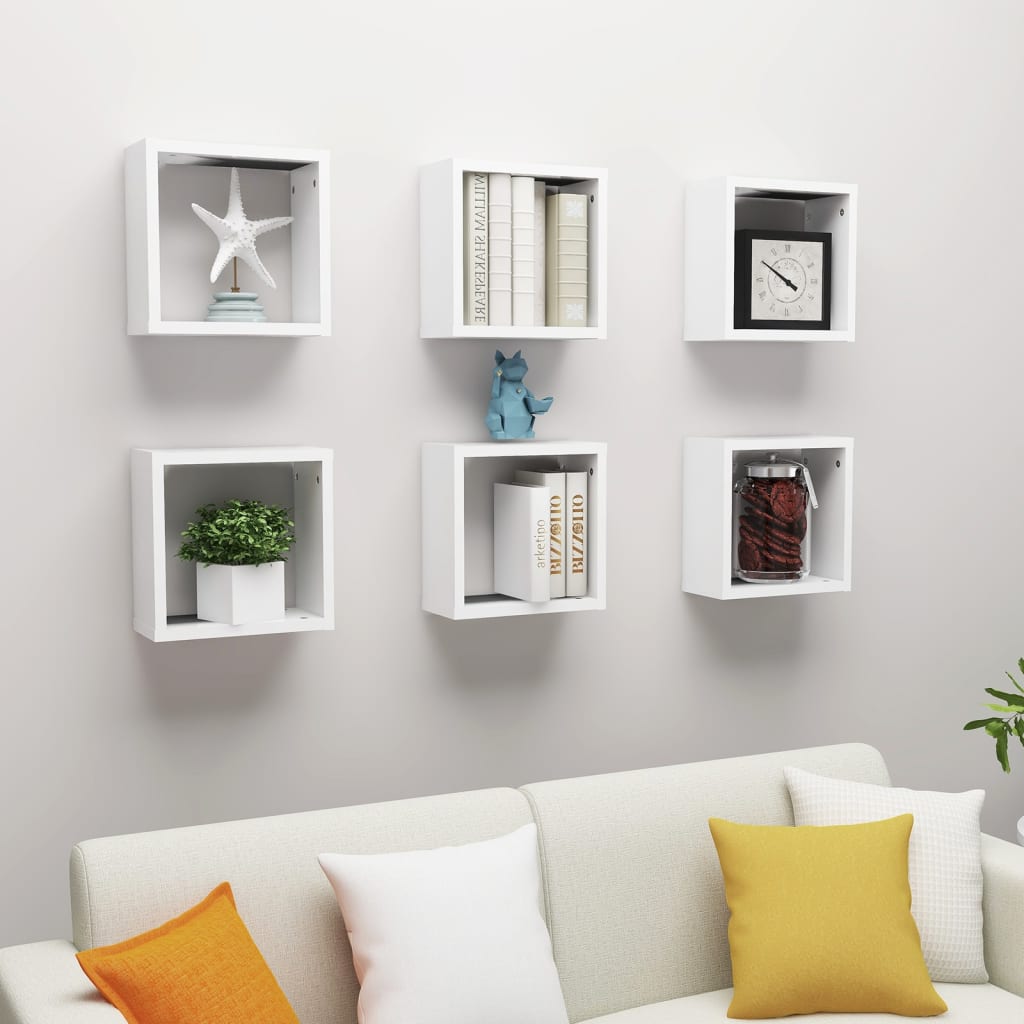 Étagères cube murales 6 pcs blanc 30x15x30 cm - XIOS