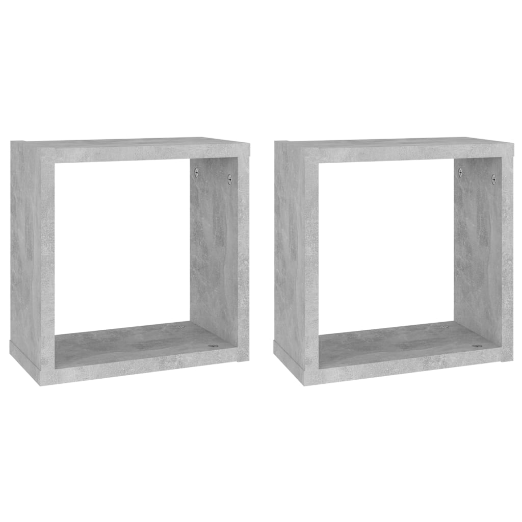 Étagères cube murales 2 pcs Gris béton 30x15x30 cm - XIOS