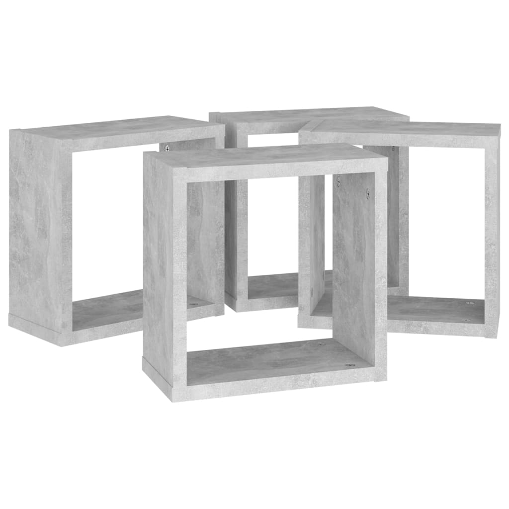 Étagères cube murales 4 pcs Gris béton 30x15x30 cm - XIOS