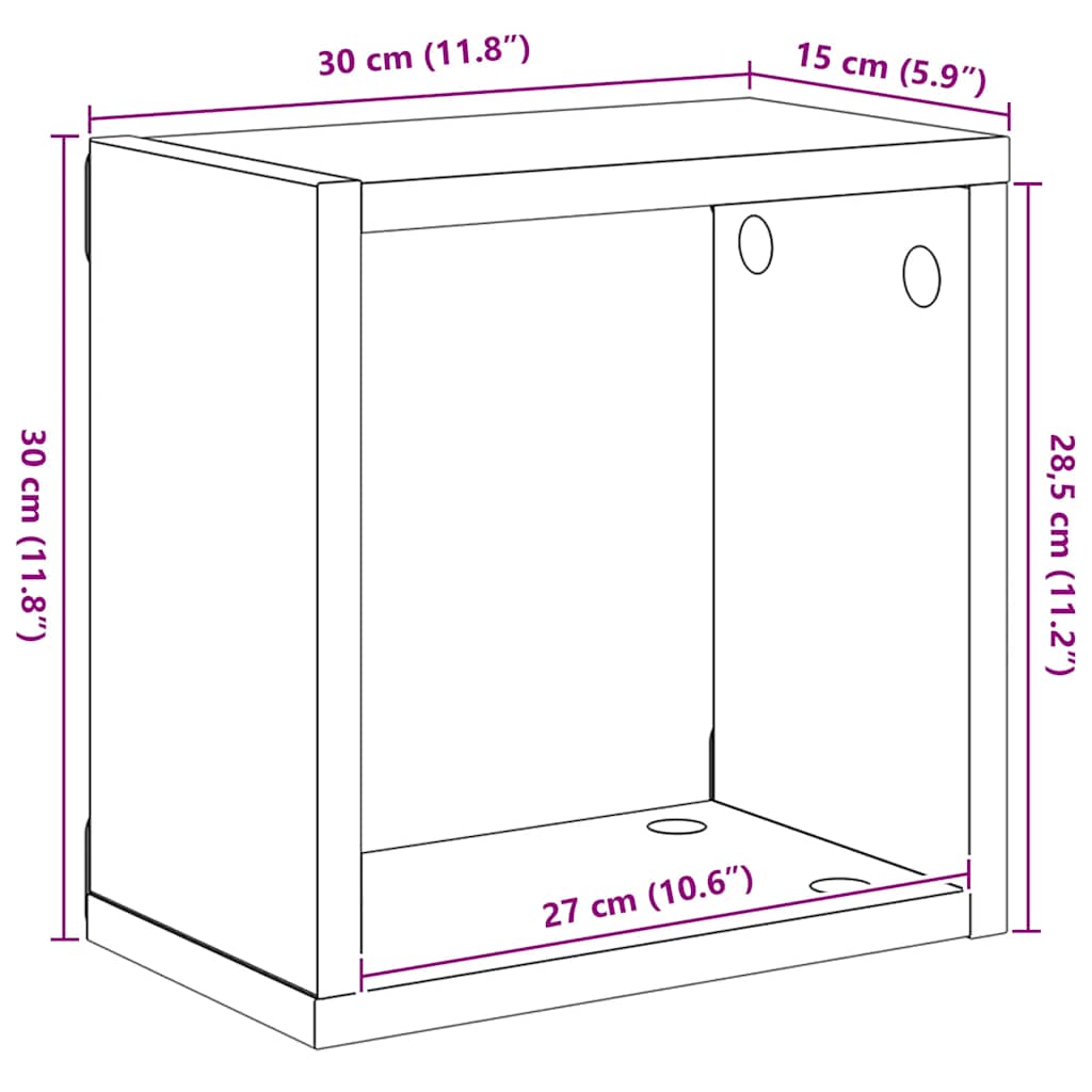 Étagères cube murales 6 pcs Gris béton 30x15x30 cm - XIOS