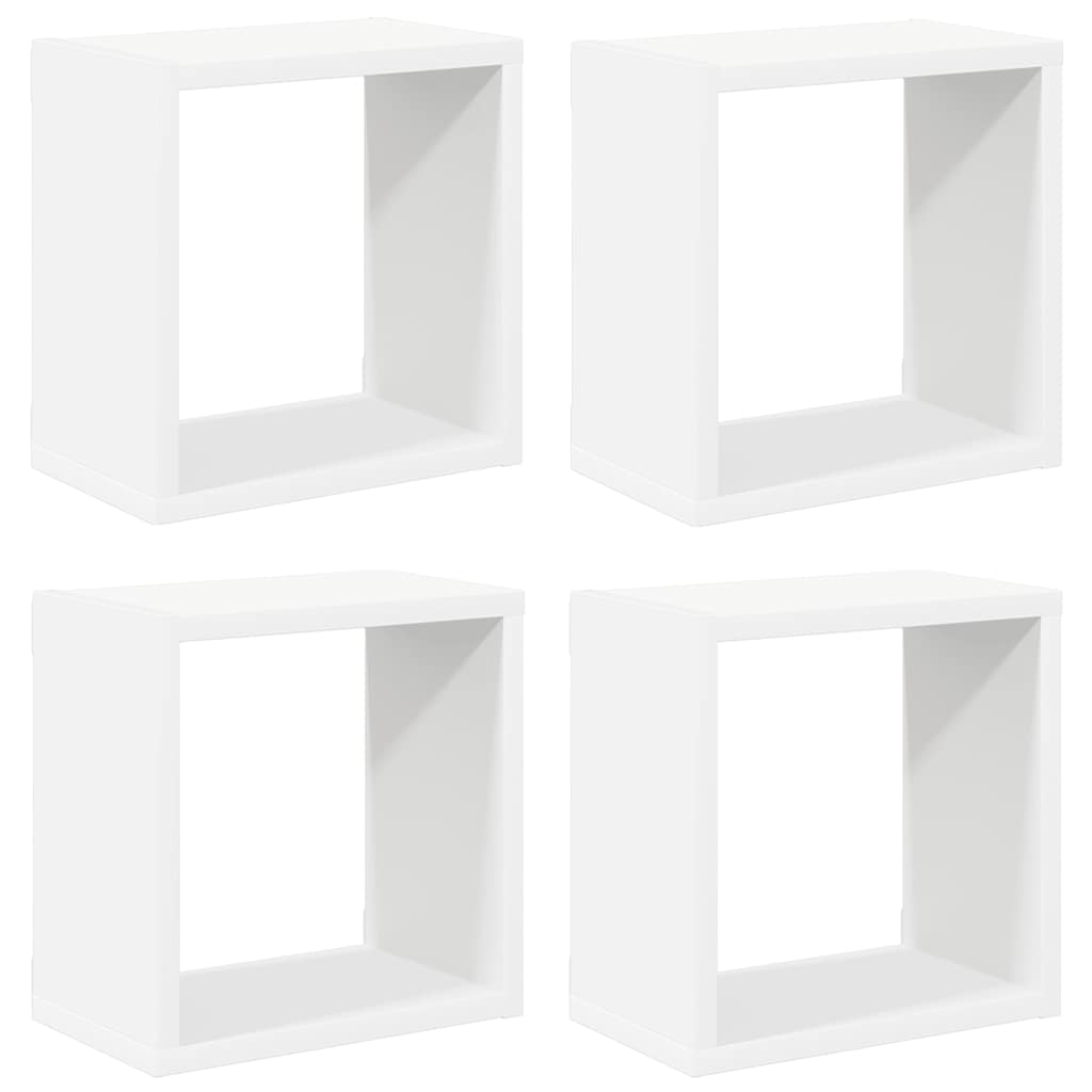 Étagères cube murales 4 pcs Blanc 26x15x26 cm
