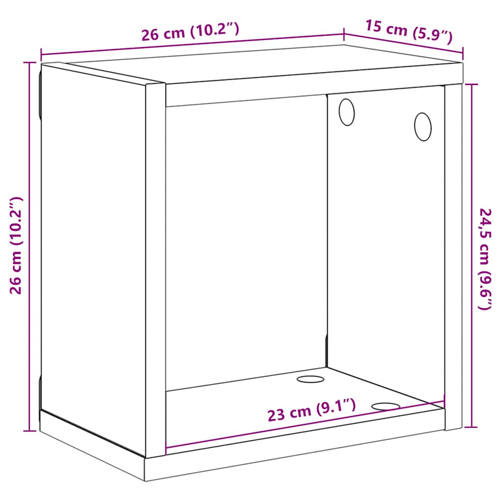 Étagères cube murales 4 pcs Blanc 26x15x26 cm