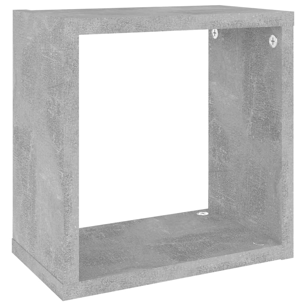 Étagères cube murales 2 pcs Gris béton 26x15x26 cm - XIOS