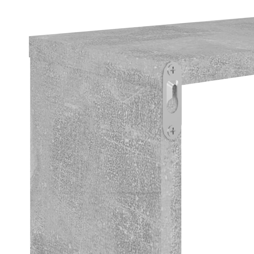 Étagères cube murales 2 pcs Gris béton 26x15x26 cm - XIOS