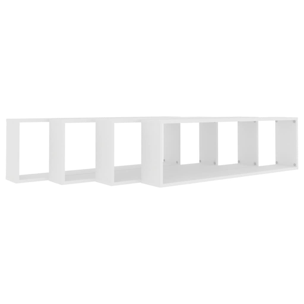 Étagères cube murales 4 pcs Blanc 100x15x30cm bois d'ingénierie - XIOS