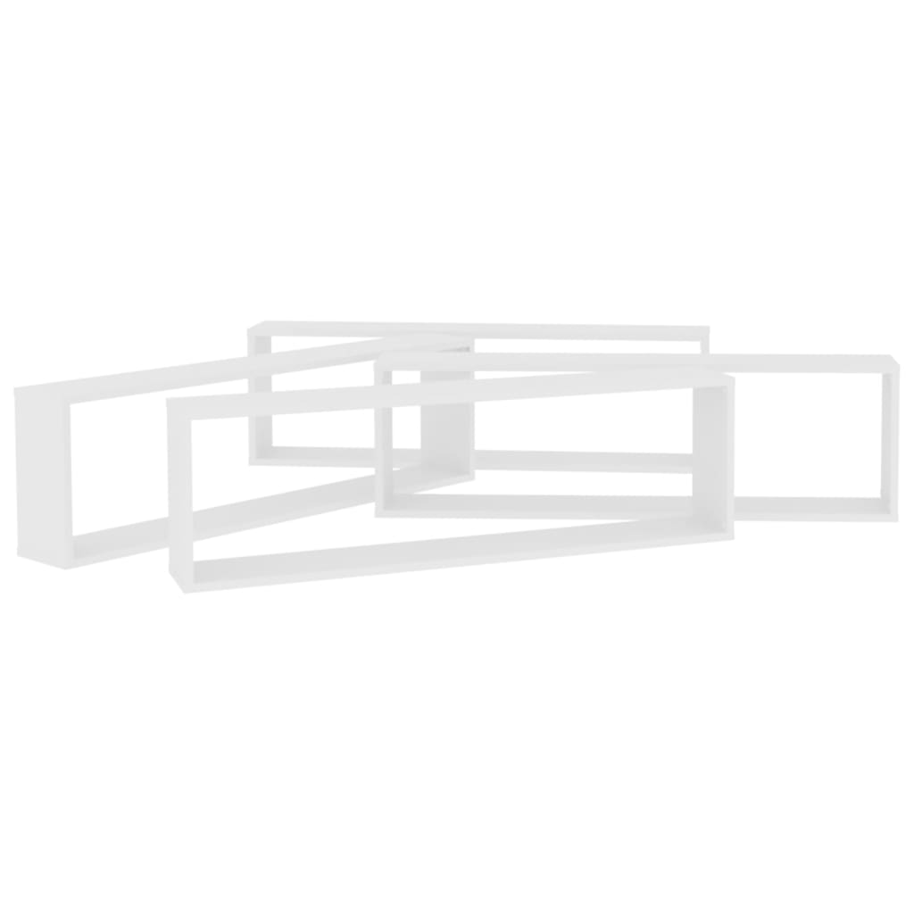 Étagères cube murales 4 pcs Blanc 100x15x30cm bois d'ingénierie - XIOS