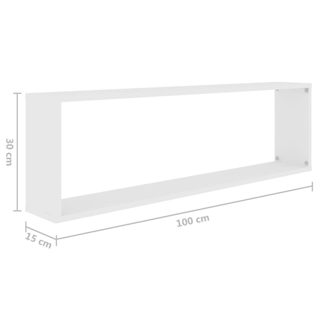 Étagères cube murales 4 pcs Blanc 100x15x30cm bois d'ingénierie - XIOS