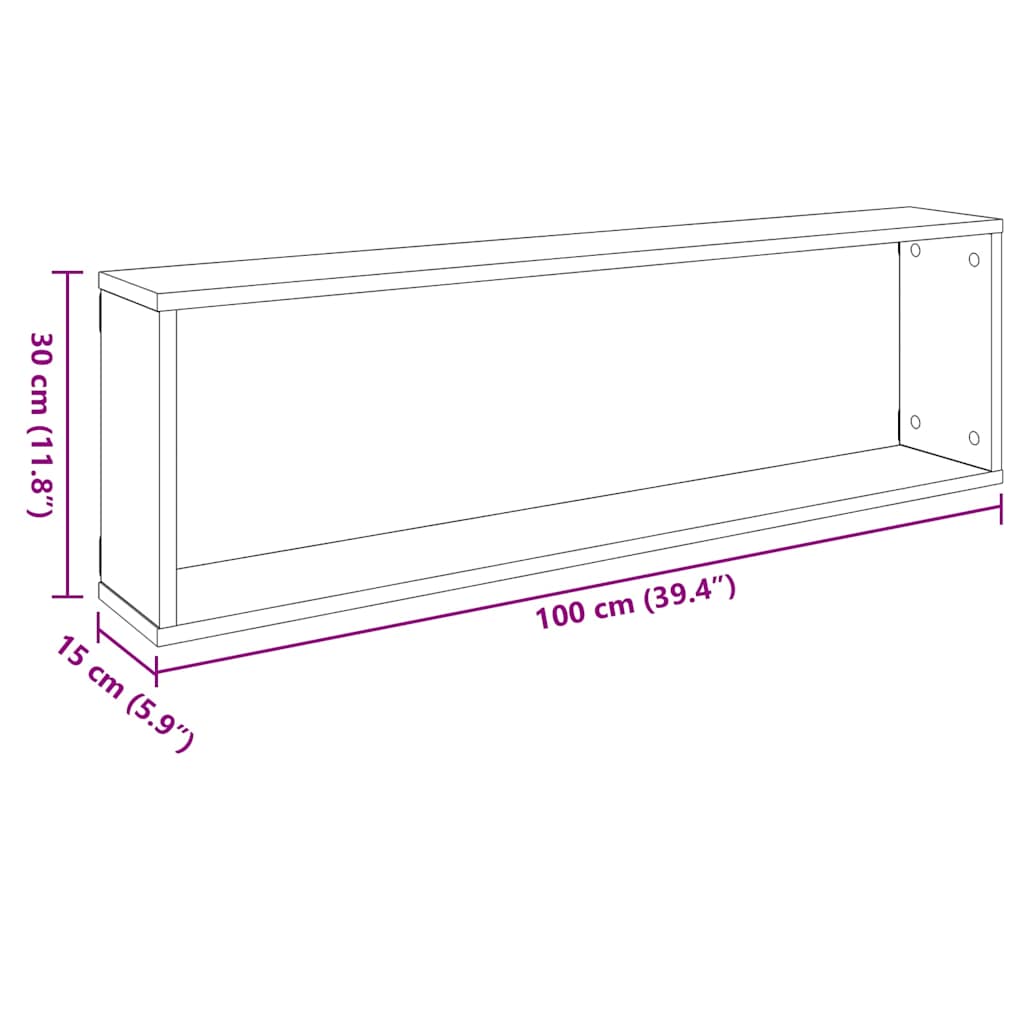 Étagères cube murales 4 pcs Blanc 100x15x30cm bois d'ingénierie - XIOS