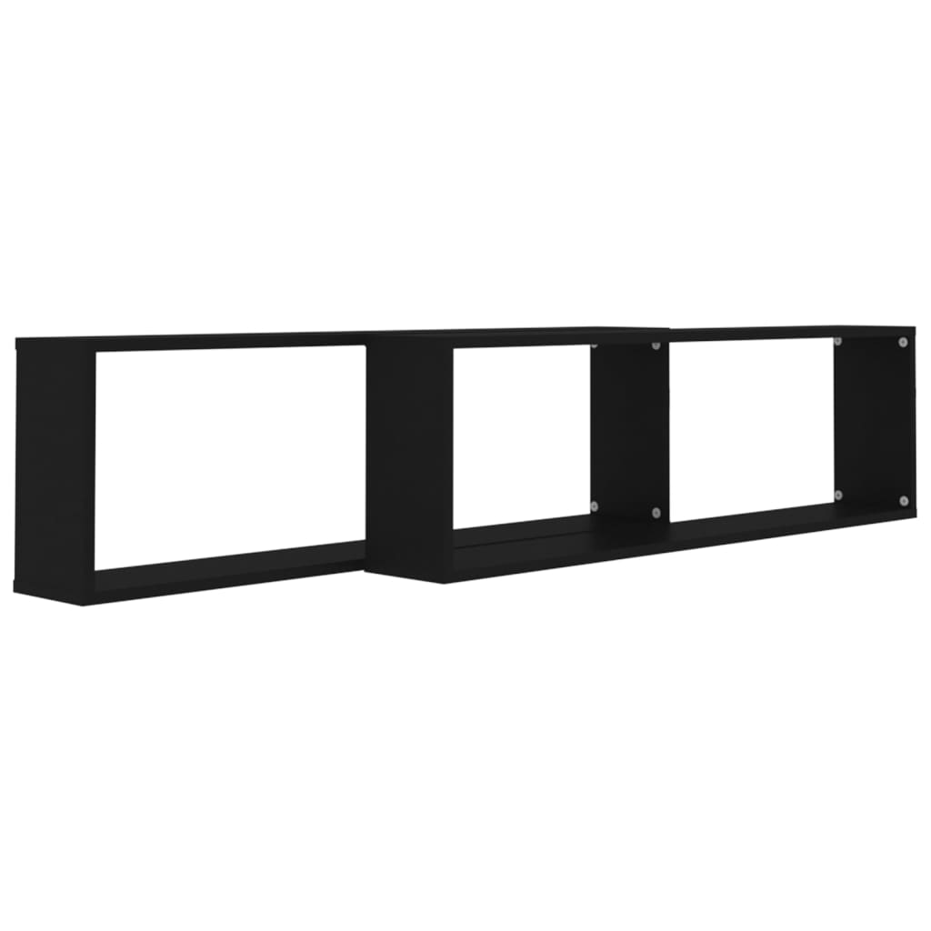 Étagères cube murales 2 pcs noir 100x15x30 cm bois d'ingénierie - XIOS