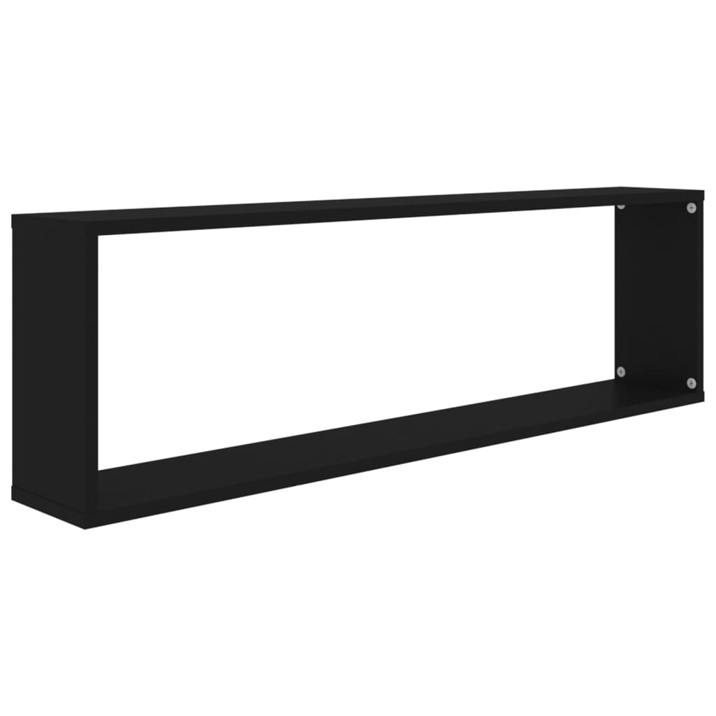 Étagères cube murales 2 pcs noir 100x15x30 cm bois d'ingénierie - XIOS