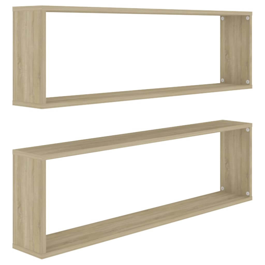 Étagères cube murales 2 pcs chêne sonoma bois d'ingénierie - XIOS